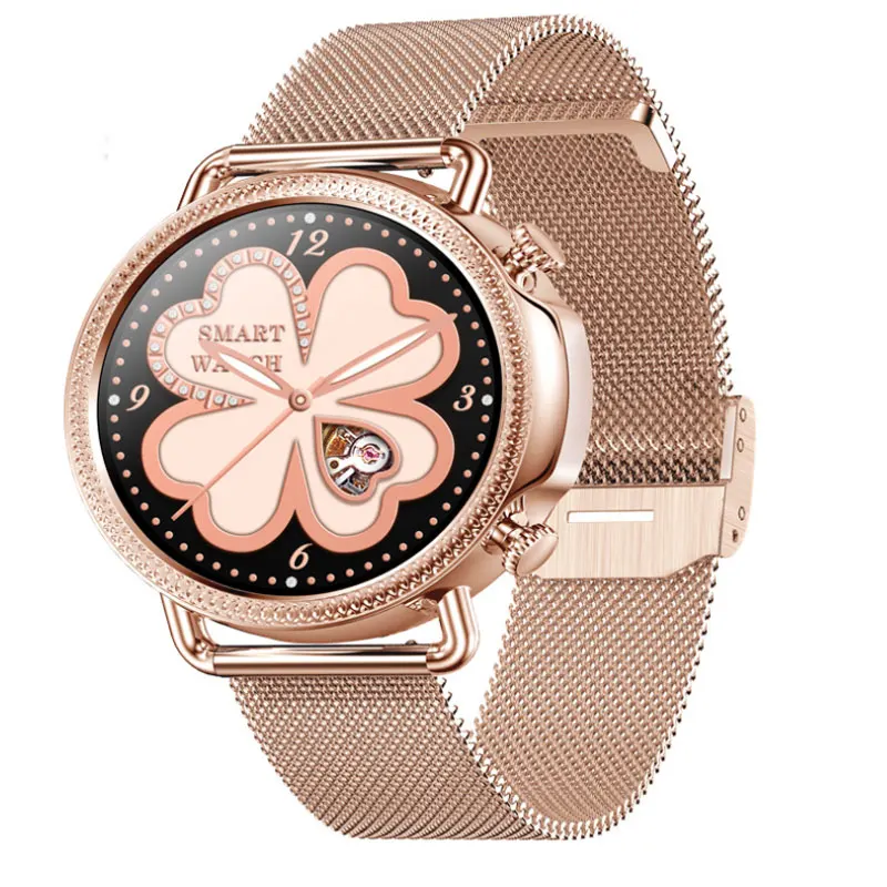 

2021 Ladies Smart Watch Full Touch Body Temperature Monitoring Heart Rate Waterproof Sports Smart Wrist Watch for Android IOS