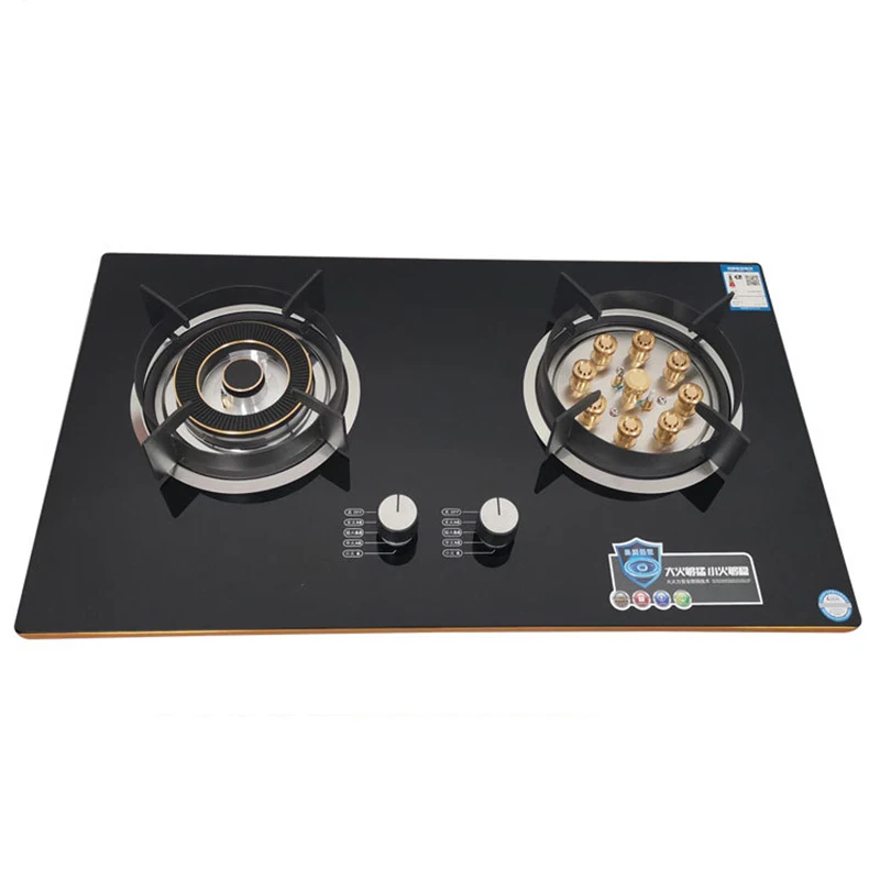 5.2KW Mandarin Duck Raging Fire Double Stove/GH906 Household Energy-Saving Stainless Steel Natural Gas Stove Liquefied Gas Stove