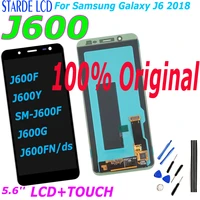 100 original 5 6inch super amoled lcd for samsung galaxy j6 2018 j600f j600 lcd display touch screen assembly replacement parts