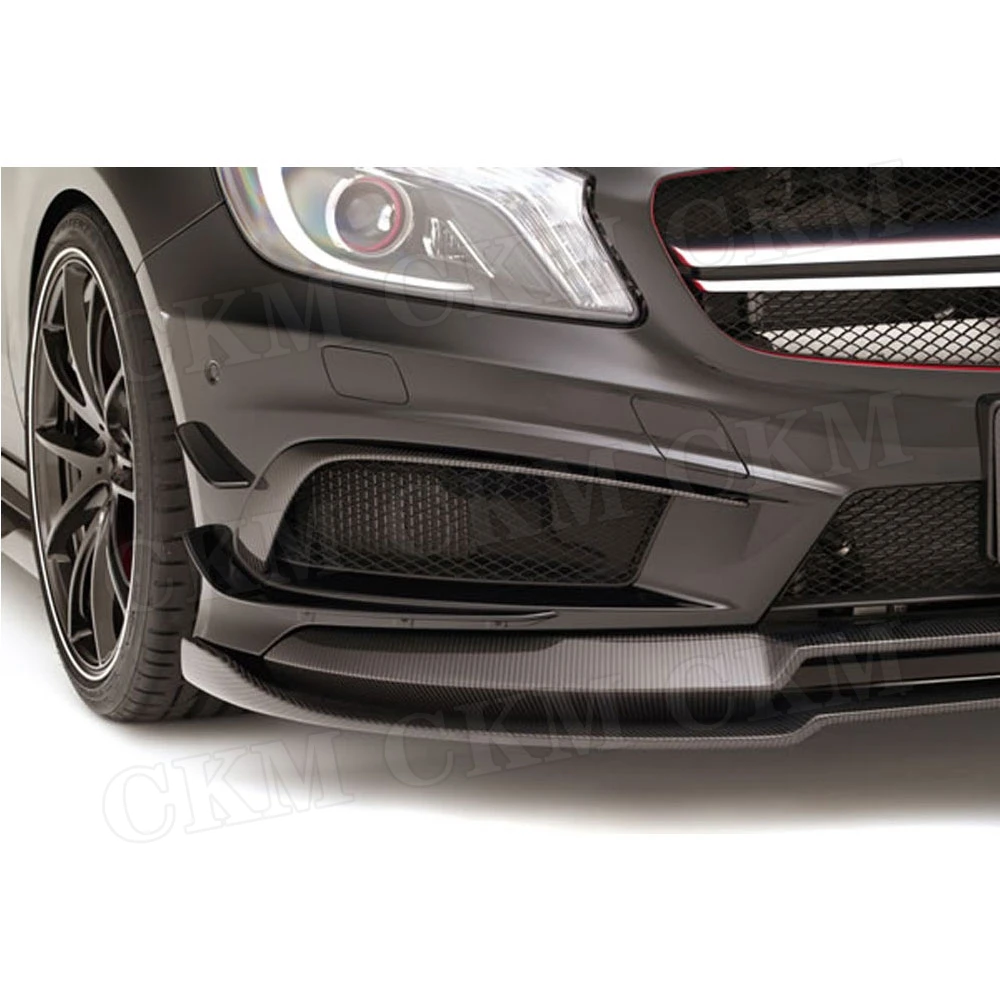 2 шт. углеродное волокно передний бампер для Mercedes Benz A Class W176 A250 спортивный 2013 2014 2015