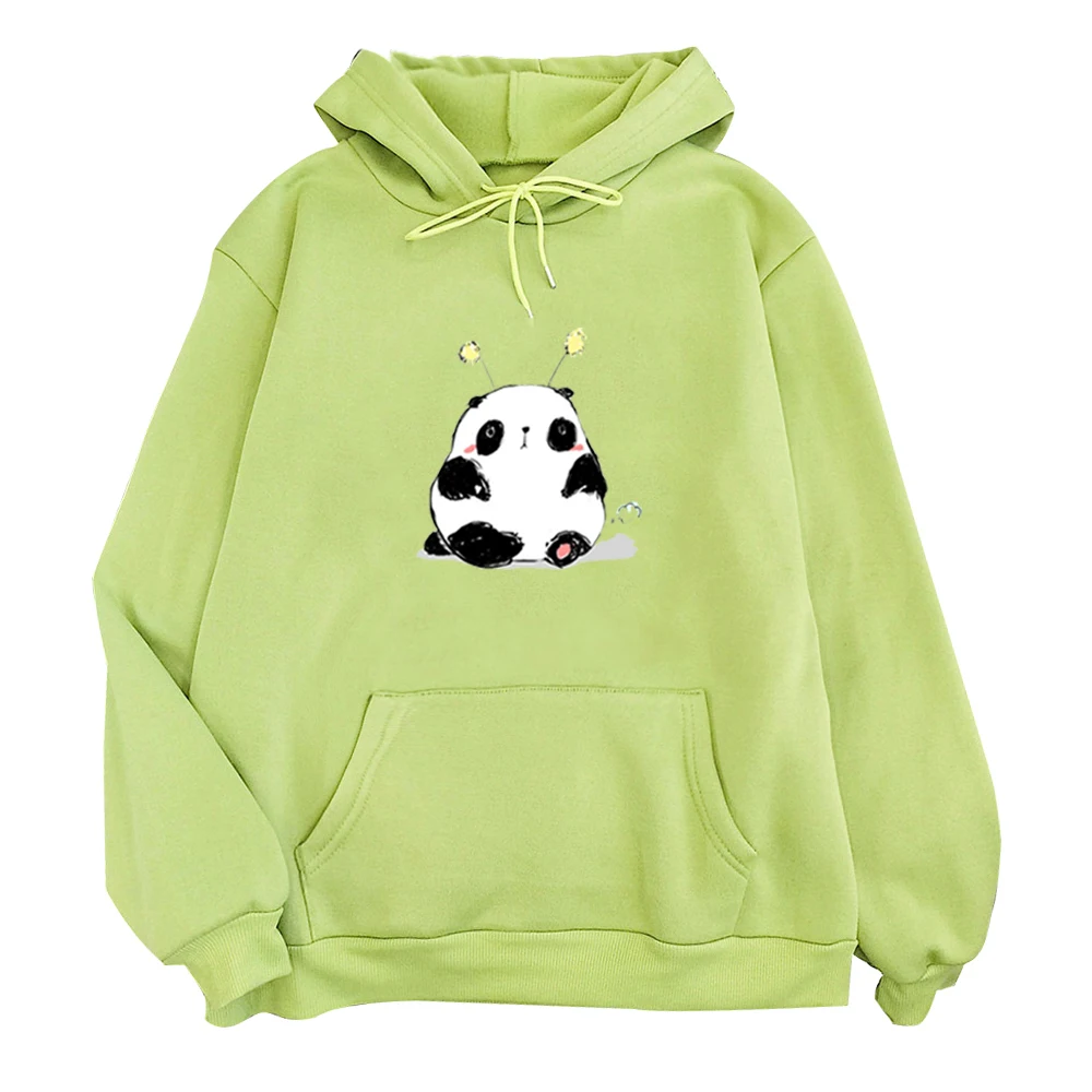 

New Harajuku Hoodie Cute Panda Print 2020 Winter Unisex Kawaii Aesthetic Oversized Sweatshirt Loose Fashion Streetwear Women Men