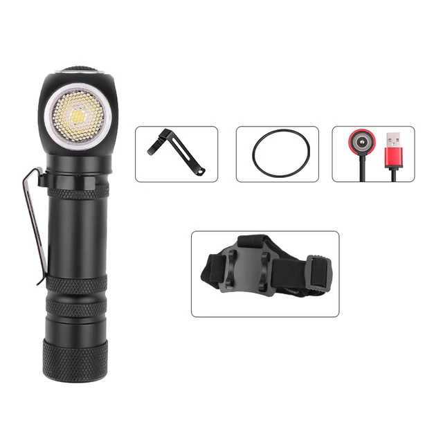 

Flashlight Can As Headlamp Front Torch with Built-in Battery with Head Band New XHP50 Multi-function Pen Clip White Work Light