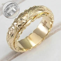 fashion rose flower carved zinc alloy rings women silver rose gold color wedding ring party jewelry ladies gift size 5 11