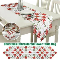 european hollow embroidered table runner christmas accessories flower satin table towel home hotel dinner decoration table flag