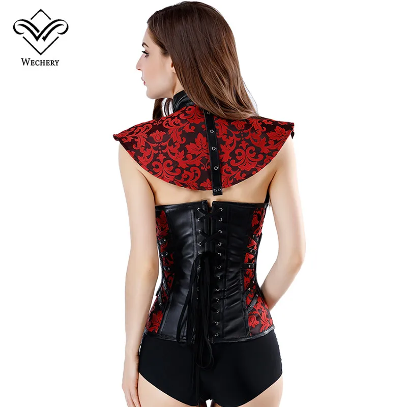 Женский корсет с заклепками Wechery сексуальный в стиле стимпанк женская готическая