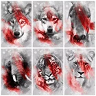 Эми-Тигр, инкрустация бусин льва и волка, 5D Вышивка, алмазная живопись, водяная дрель, живопись животных, украшение для дома