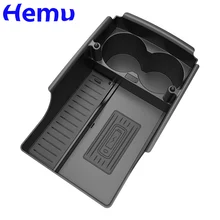 For Tesla Model S X car wireless charger T-Box with cup holder Wireless charging pad for mobile phone Tesla Tuning Accessories