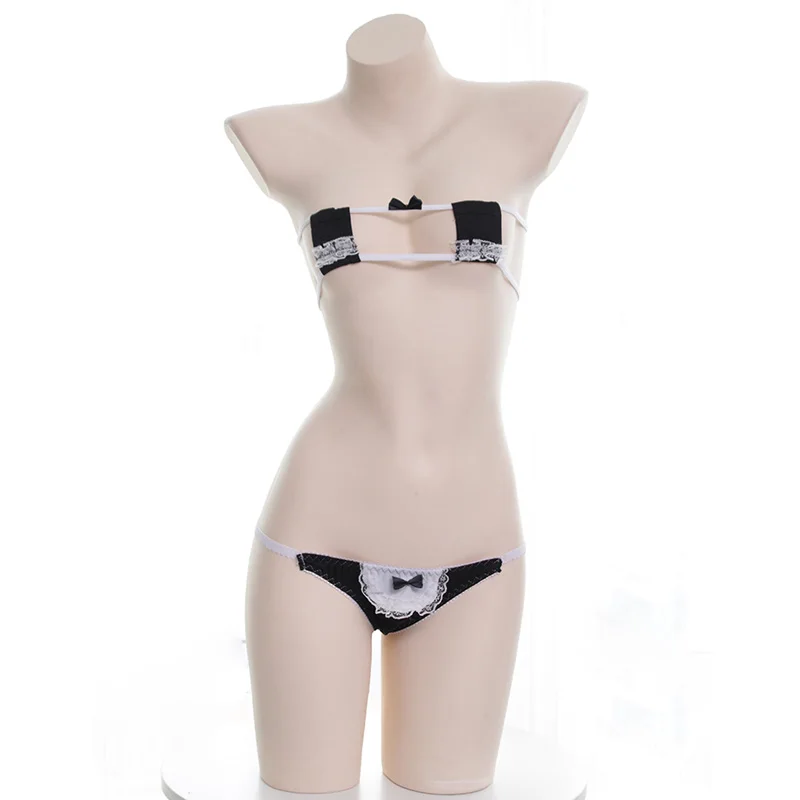 Японский сексуальный кружевной бандажный комплект нижнего белья с отделкой