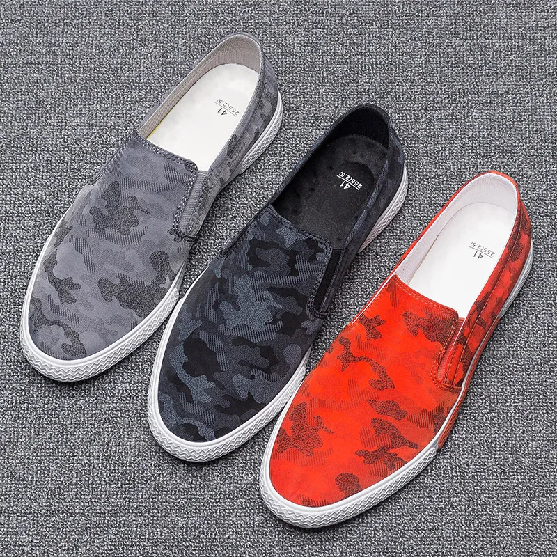 Мужская парусиновая обувь дышащая повседневная камуфляжная для езды на