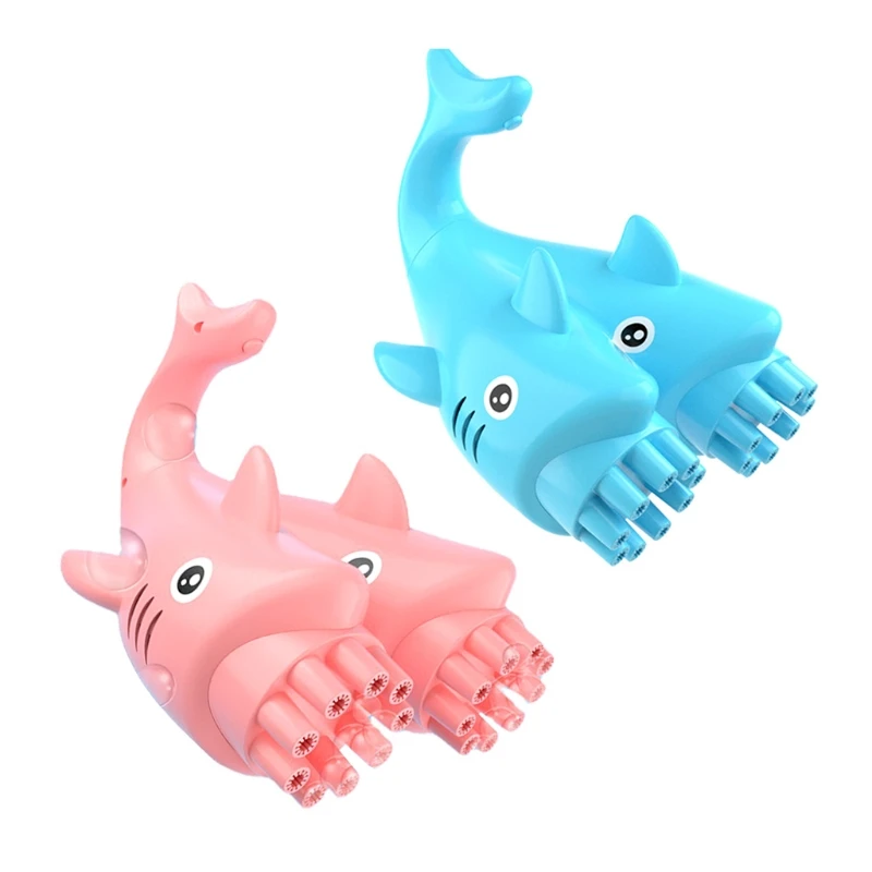 

Electric Bubble Guns Outdoor Toy Shark Bubble Toy with 18 Holes Blower Kid Favor