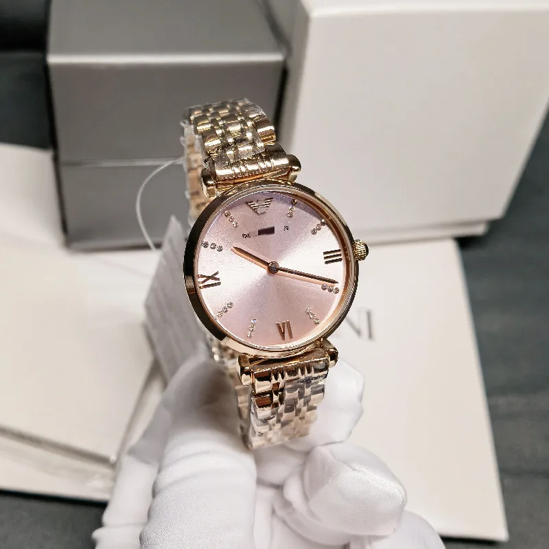 

Simple Dress Watch Female Rose Gold Gypsophila Stainless Steel Waterproof Diamond Business Quartz Wristwatch Womens Clock Hour M