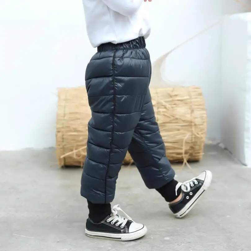 Штаны для маленьких мальчиков и девочек Теплые зимние штаны детей из плотной
