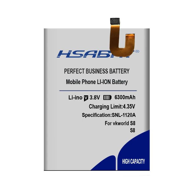 Аккумулятор высокой емкости HSABAT 6300 мАч для смартфона Vkworld S8 MTK6750T | Мобильные