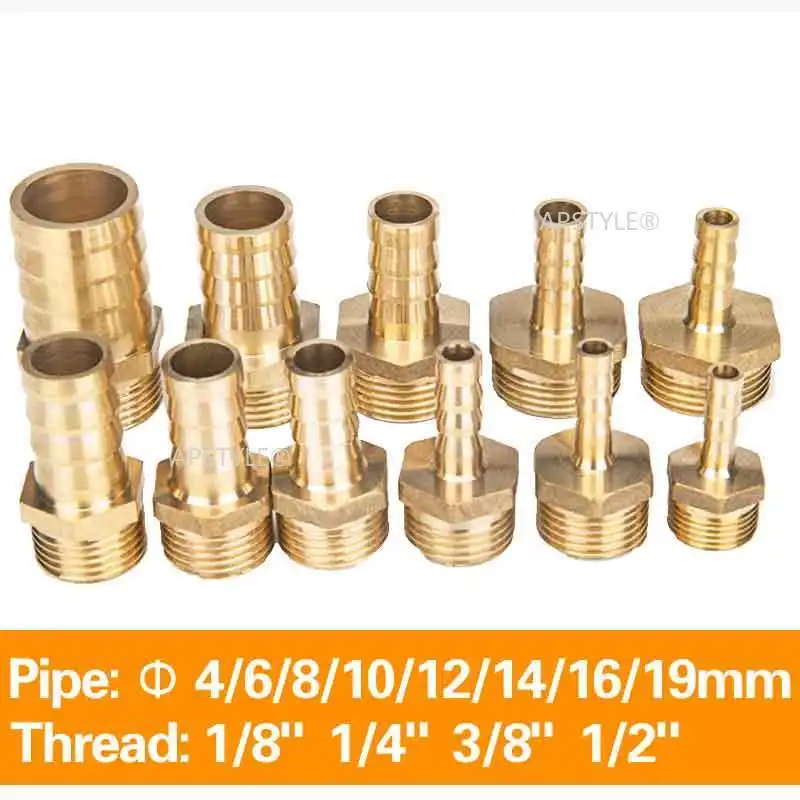Латунный фитинг для труб 4 мм 6 8 10 12 19 шлангов 1/8 &quot1/4&quot 1/2 &quot3/8&quot BSP соединительный
