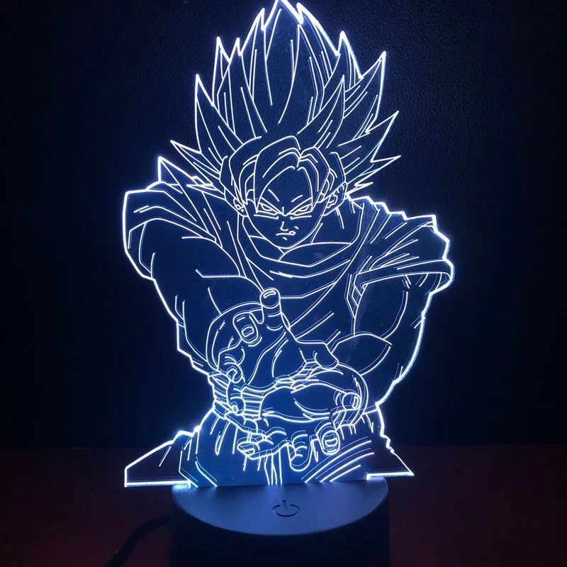 Dragon Ball Z серия Супер Saiyan Goku 3D Ночной светильник новый необычный красочный