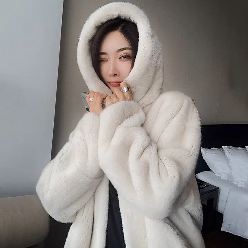 

Куртка женская зимняя из искусственного меха, однотонная, теплая, с длинным рукавом, свободная, C157