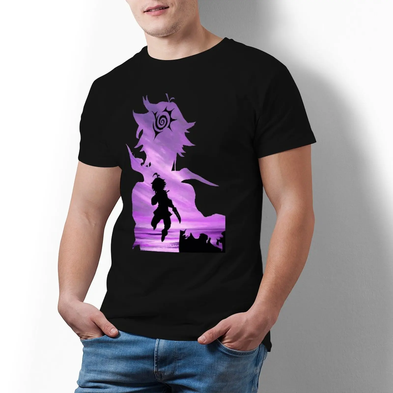 

Футболка Meliodas, Пляжная Милая хлопковая футболка, Мужская футболка с принтом и коротким рукавом