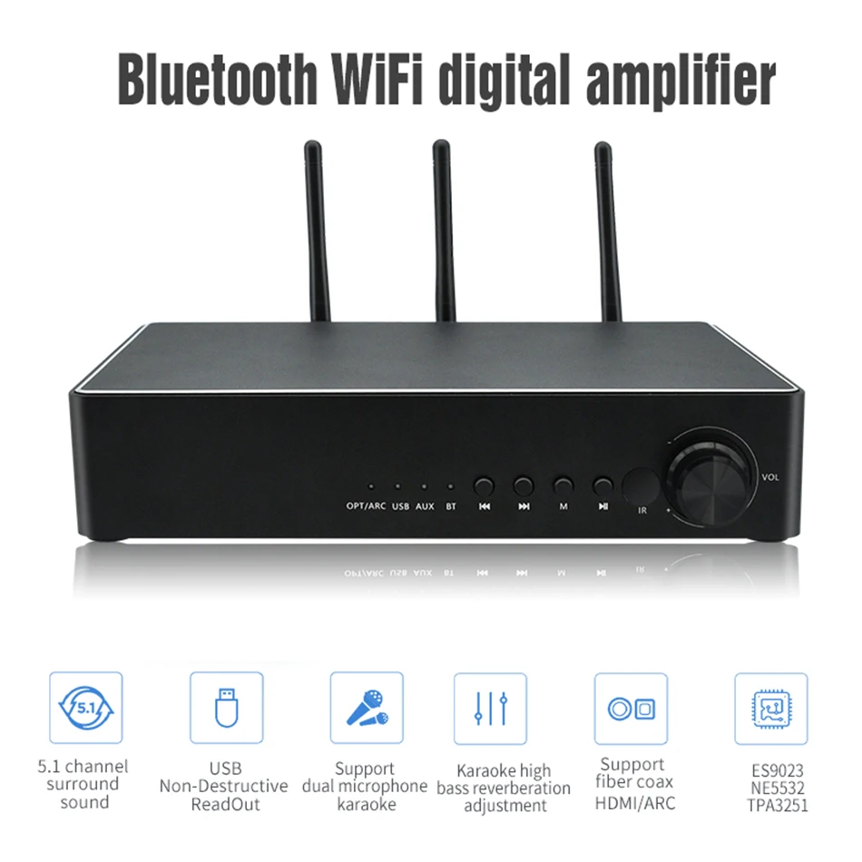 Усилитель Hi Fi WA90 Pro Bluetooth 5 0 декодер ess9023DAC TPA3251 175 Вт * 2 музыкальный усилитель