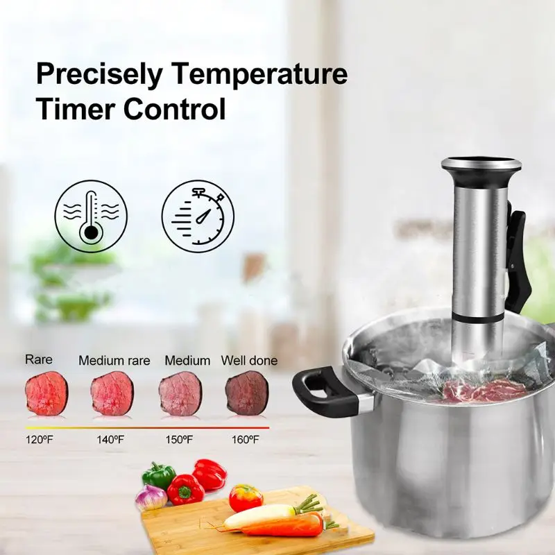 

2nd Generation IPX7 Waterproof Sous Vide Cooker Immersion Circulator 1200 Watts Vacuum Food Cooker Digital Display