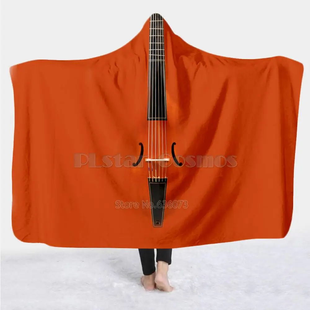 

Violin Guitar art Musical instrument Blanket Hooded Blanket 3D full print Wearable Blanket Adults men women Blanket style-1