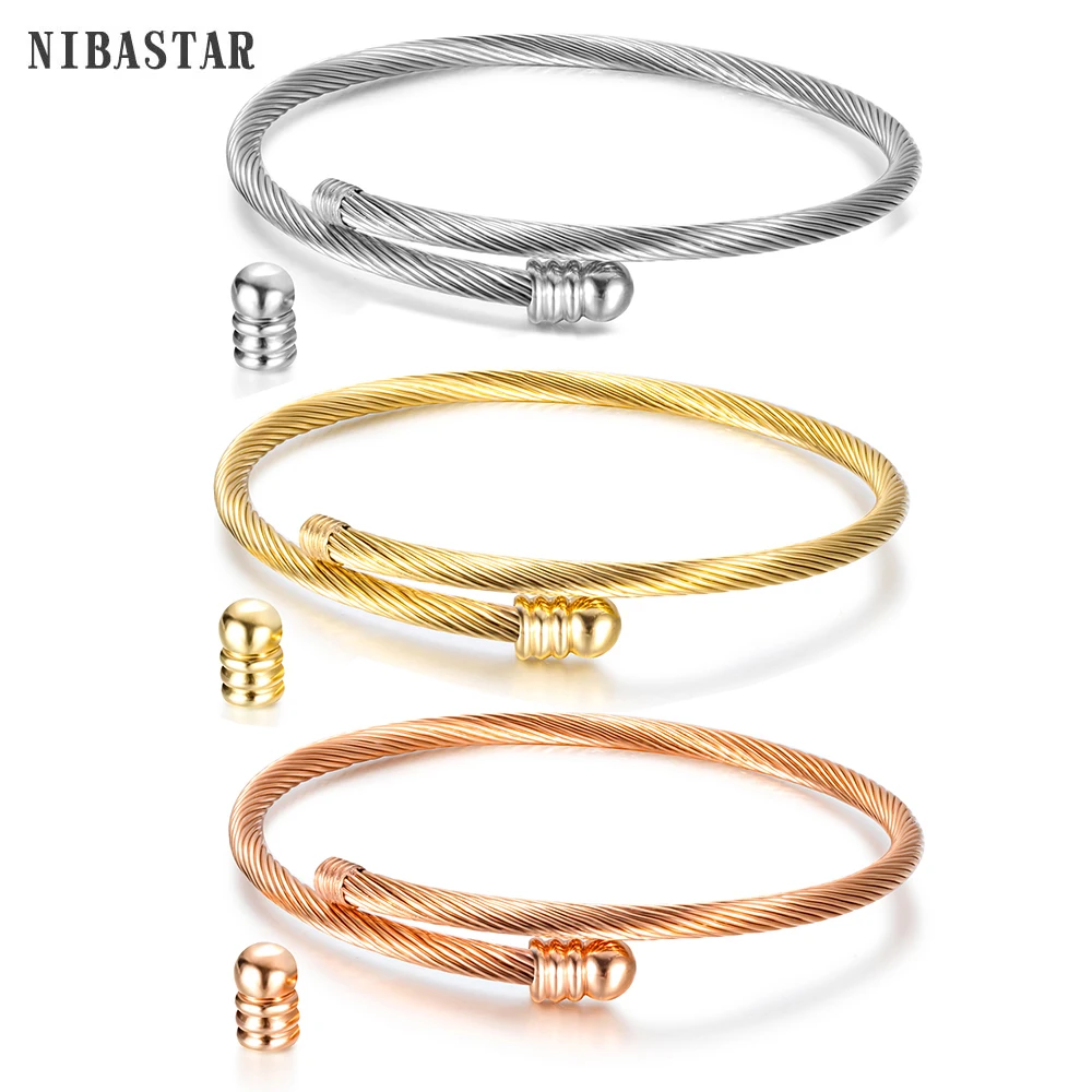 Модные Простые ювелирные изделия DIY очаровательные браслеты бусы из нержавеющей