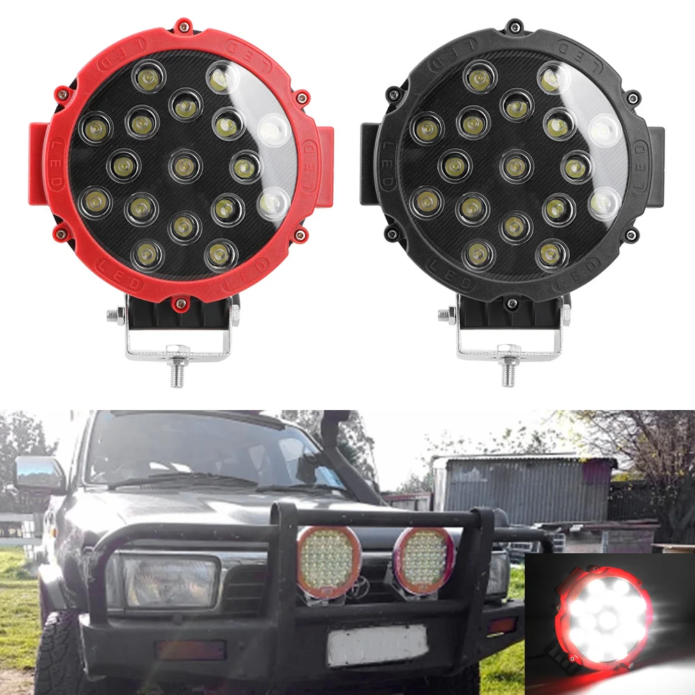 

Driving Light 7 inch Round LED Light Bar Super Bright For Truck Tractor 4x4 Off Road Spot Beam 51W LED Work Light