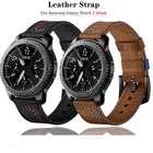 Ремешок кожаный для Samsung Galaxy watch 46 мм, браслет для часов amazfit gtr 47 мм, браслет для Samsung watch 3 45 мм46 мм, 20 мм 22 мм
