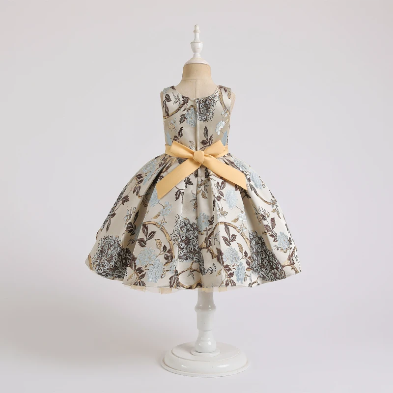 Зимнее платье с бантом для девочек элегантное вечернее детские платья одежда