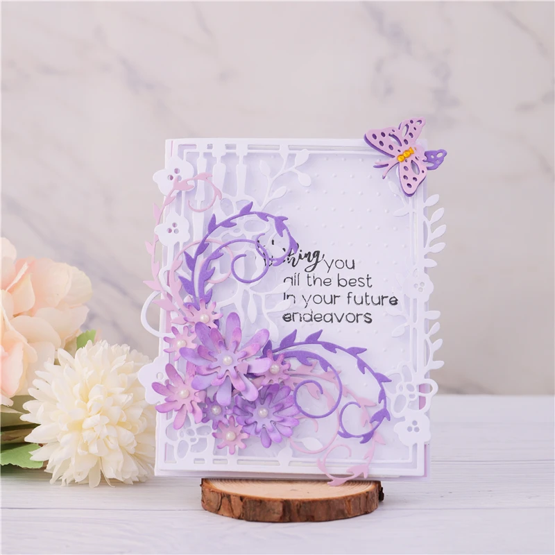 Eastshape штампы Цветочная рамка металлические для резки скрапбукинг новинка 2020