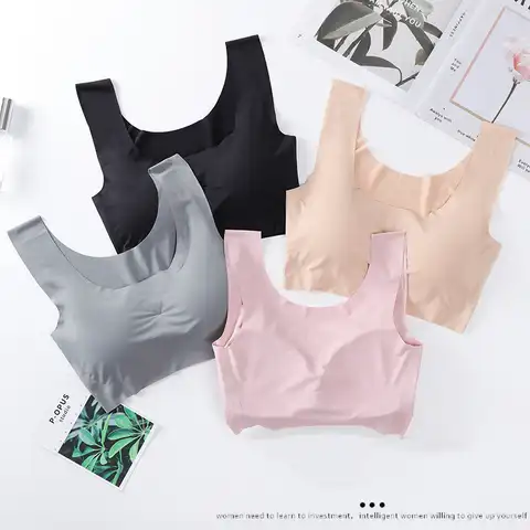 Women Seamless Bras Breathable Comfort Sports Top Wire Free Crop Top High Elasticity Push Up Bra Solid Fashion Bralette Lingerie
