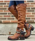 Ботинки женские в ковбойском стиле, на толстом каблуке, с пряжкой, в стиле ретро, для осени и зимы, ZZ299, 2021