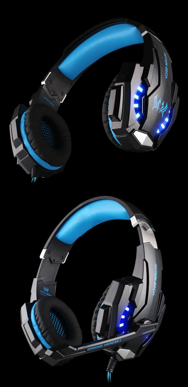 G9000 проводные наушники светодиодный светильник гарнитура игровые наушники для компьютера с микрофоном auriculares con кабель для PS4/Xbox One/PC