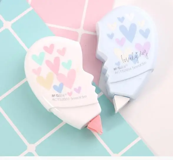 2 шт./компл. любящее сердце Корректирующая лента Материал героя из мультфильма