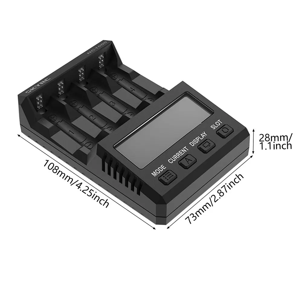 

SK-100154-01 NC1500 5V 2.1A 4 Slots LCD AA AAA Battery Charger & Analyzer NiMH Batteries Charger Discharger