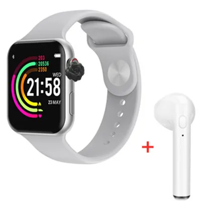 Add headphones F10 Смарт-часы Полный сенсорный экран для сердечного ритма кровяного давления спортивный трекер фитнес PK P80 N99 NY07 часы подключение Android IOS - Цвет: Add headphones