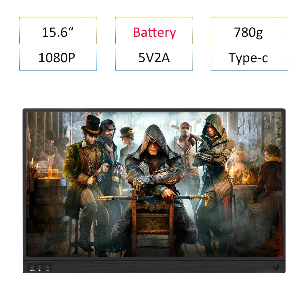 Аккумулятор встроенный 15 6 дюймовый портативный монитор 5 В 2 А игровой type c для PS4