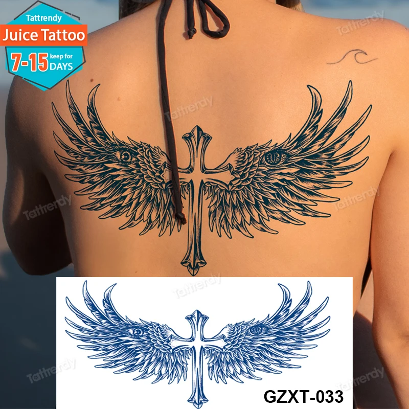 

1 лист чернил для татуировки груди, груди, тела, временная водостойкая татуировка, перо, крылья, узор, наклейка, талия, спина, художественная т...