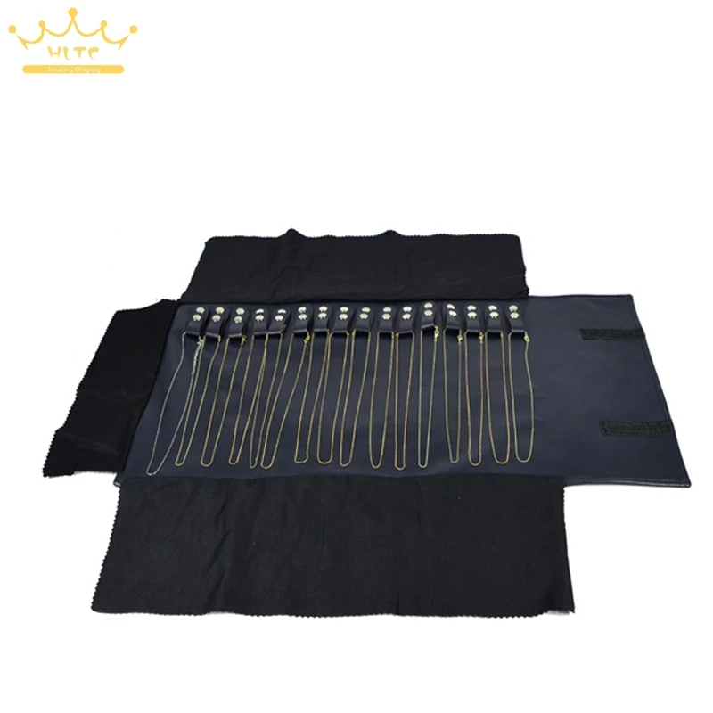 Темно синяя кожаная сумка в рулоне для ювелирных изделий портативный органайзер