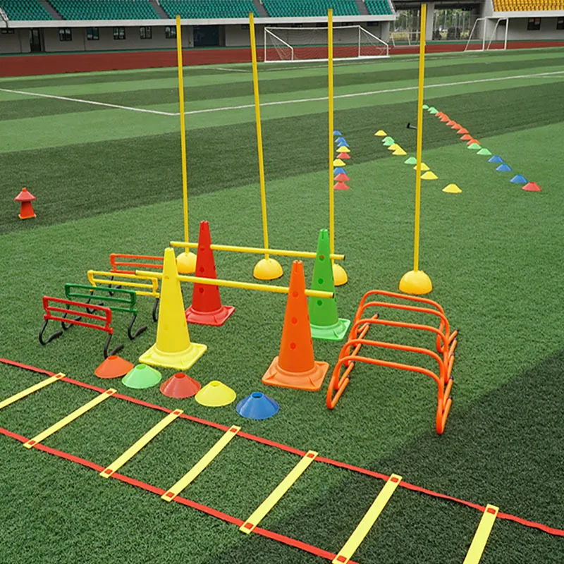 Agility Ladder Training Ring Cone Cylinder Hurdles Barriers Frame Soccer Obstacle Rack Pole Logo Bar Football Training Equipment