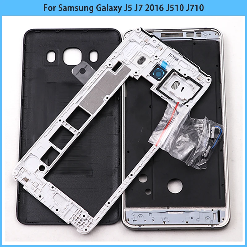 Для Samsung Galaxy J5 J7 2016 J510 J710 Передняя средняя рамка задняя крышка батарейного отсека