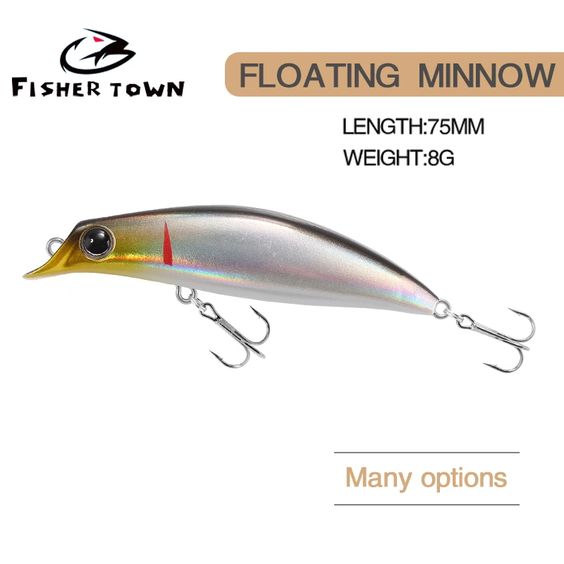 Фишер город новый 75 мм 8 г Minnow приманки для рыбалки лазера жесткий