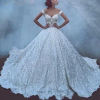 modern bride dresses embroideed appliques sheer top sweetheart off the shoulder ball gown bridal special day long gowns