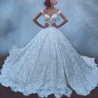 Современные платья невесты с вышивкой Аппликация Прозрачный Топ сердечком с открытыми плечами бальное платье для невесты специальные дни длинные платья