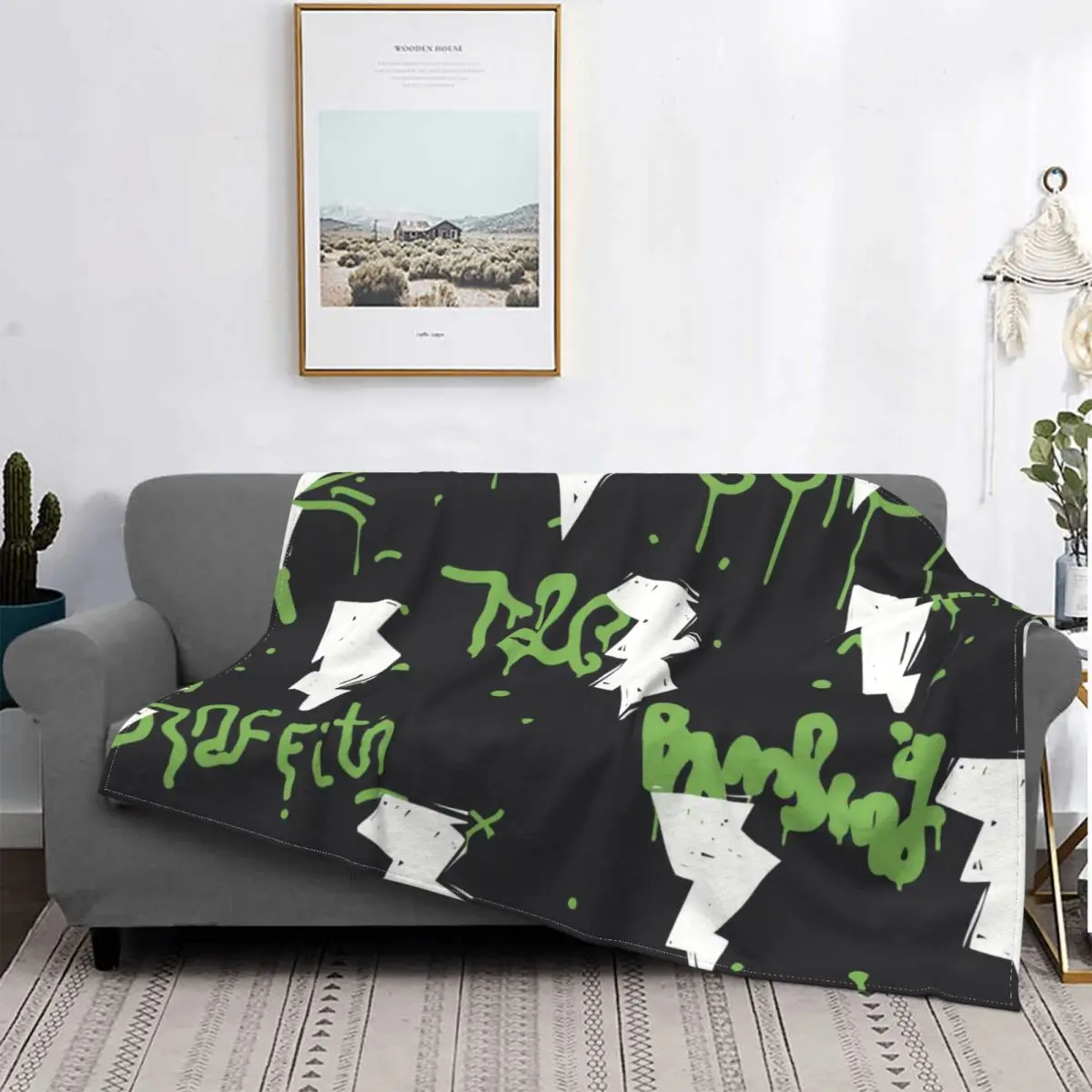 

Personalized Graffiti Plaid Blanket Color Pattern Four Seasons Stitch Soft Portable Coral Fleece Throw Blankets For Sofa Office