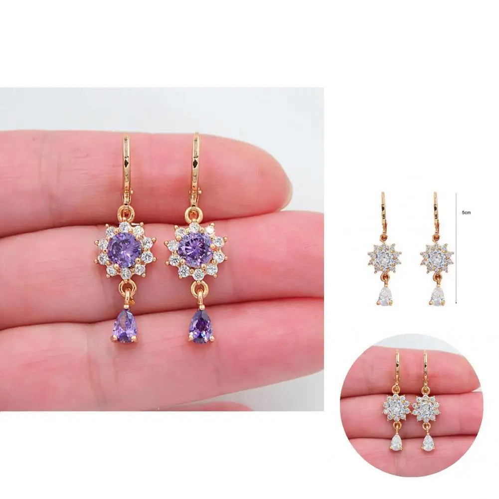 

Popular Women Earrings Fine Workmanship Simple Bright Luster Floral Earrings Earrings Drop Earrings 1 Pair