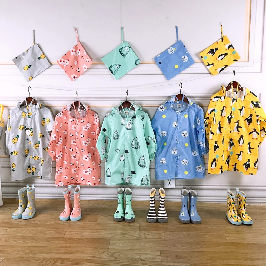 Детский плащ дождевик с рисунками единорога Водонепроницаемый Плащ из