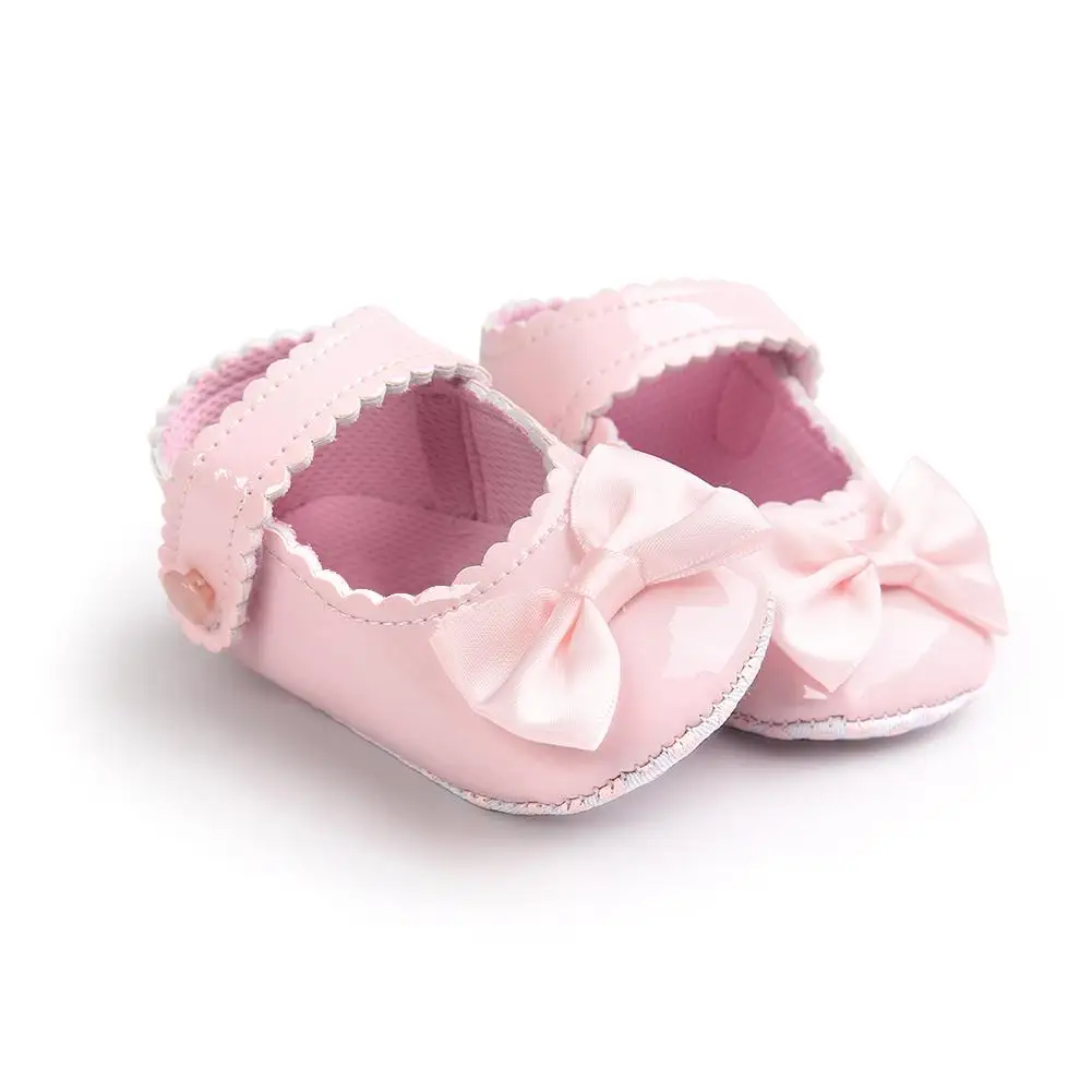 Дешевая распродажа детская обувь с бантом для малышей Светоотражающая принцессы