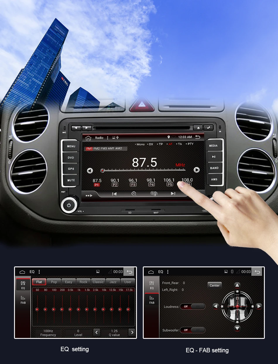 Eunavi 2 Din ips Android 9,0 автомобильный мультимедийный DVD радио плеер gps для VW GOLF 5 6 Polo Bora JETTA B6 PASSAT Tiguan SKODA OCTAVIA