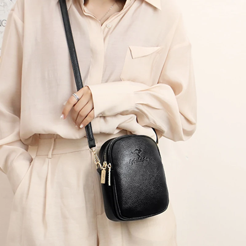 Роскошные дамские сумочки из мягкой кожи Дизайнерские однотонные сумки через