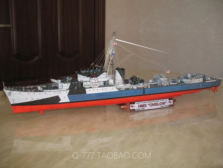 1:200 1:144 II мировая война Британский O-класс HMS ONSLOW Разрушитель Бумажная модель